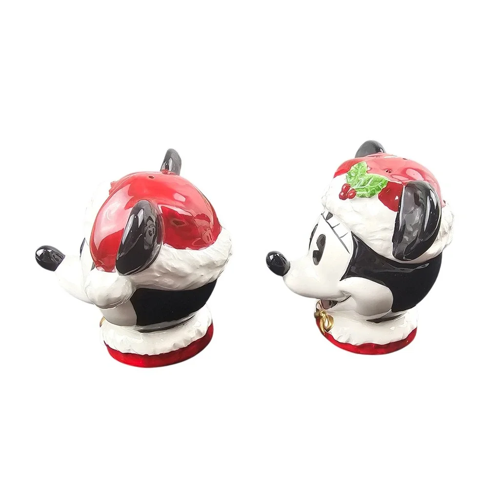 Disney Mickey Mouse Christmas Salt &‎ Pepper Shakers Enesco Holiday Decor